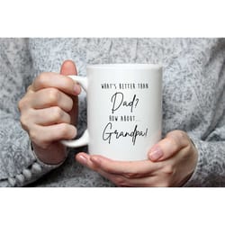 personalised promoted to grandpa mug, dad to grandpa, mug for new grandpa, grandpa mug, personalised grandpa mug, dad pr