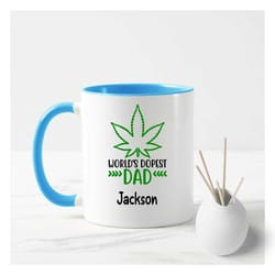 dopest dad mug,funny weed coffee mug wake and bake mug stoner gifts weed accessories - novelty weed mug.