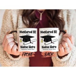 mastered it mug, graduation masters degree high school grad mug for men & women graduation gift, masters graduation, mas