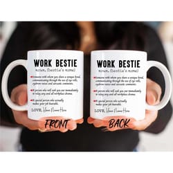 work bestie coworker mug, work bestie definition mug for coworker christmas gift, best work friend, work bestie mug for