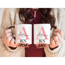 personalized nurse mug custom gift, personalized nurse mug for nurse christmas gift, rn mug, er nurse mug, lpn mug for m
