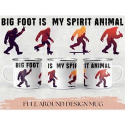 dad sasquatch coffee mug, bigfoot sunset mug for dads birthday gift, sasquatch coffee mug, big foot coffee mug, squatch