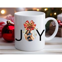christmas joy custom photo mug, best personalized holiday gift, best gift, custom photo mug, personalised photo mug, cus