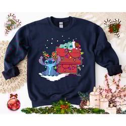 disney stitch and scrump christmas lights shirt, lilo