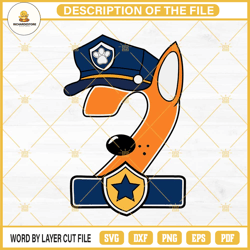 2nd chase paw patrol birthday boy svg