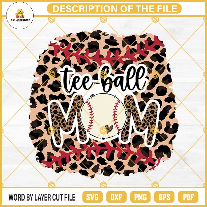 Leopard Tee-Ball Mom Svg, Tee-Ball Mom Png, Tee-Ball Mom Leopard Svg, TeeBall Svg Png Dxf Eps Designs For Shirts.jpg