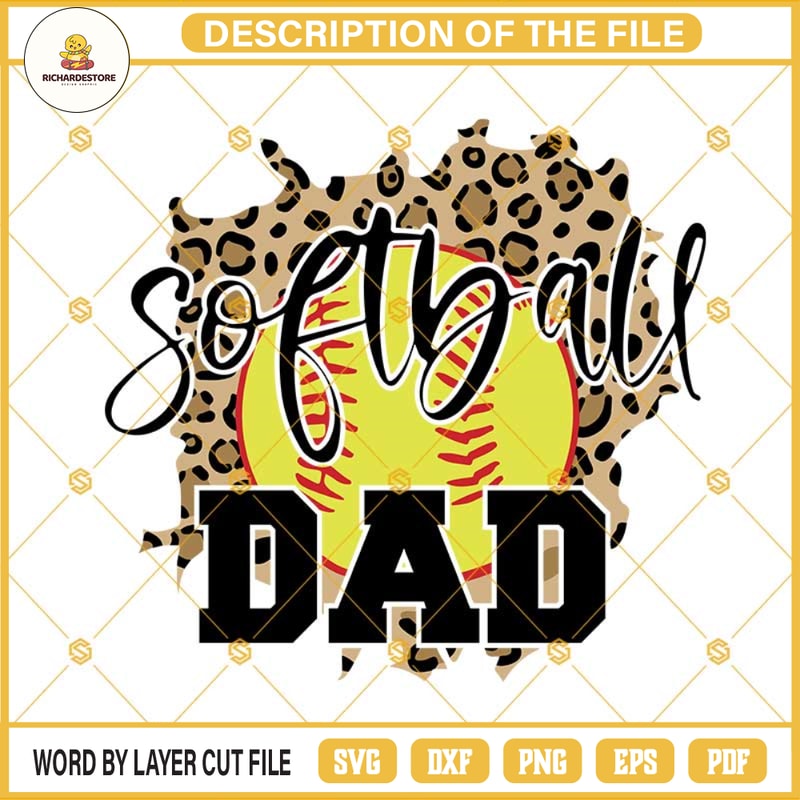 Softball Dad Leopard Svg Png Dxf Eps Instant Download.jpg