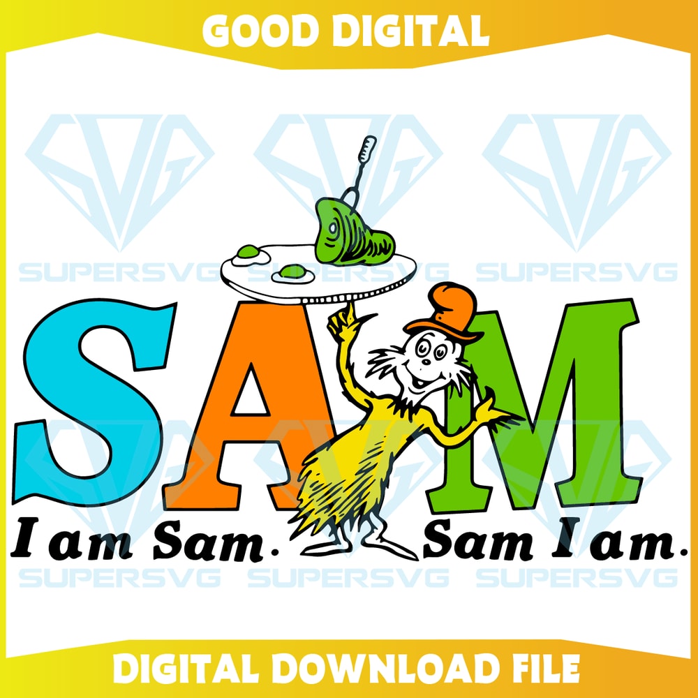 I Am Sam I Am Cricut Svg Files, Cat In The Hat Svg.png
