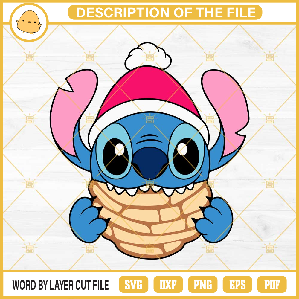 Stitch Eat Concha Cake SVG, Stitch Concha Christmas SVG, Mexican Christmas SVG.jpg