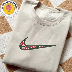 nike x akatsuki embroidered sweatshirt, naruto anime embroidered sweatshirt, custom anime embroidered crewneck, anime em