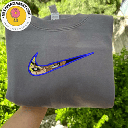 nike x boruto embroidered sweatshirt, naruto inspired anime embroidered sweatshirt, anime embroidered crewneck, anime em