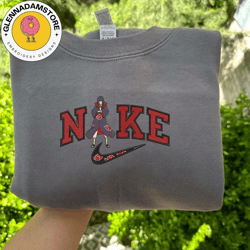 nike x itachi embroidered sweatshirt, naruto anime embroidered sweatshirt, brand anime embroidered hoodie, anime embroid