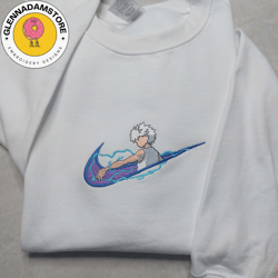 nike x killua embroidered sweatshirt, hunter x hunter anime embroidered sweatshirt, anime embroidered crewneck, best ani