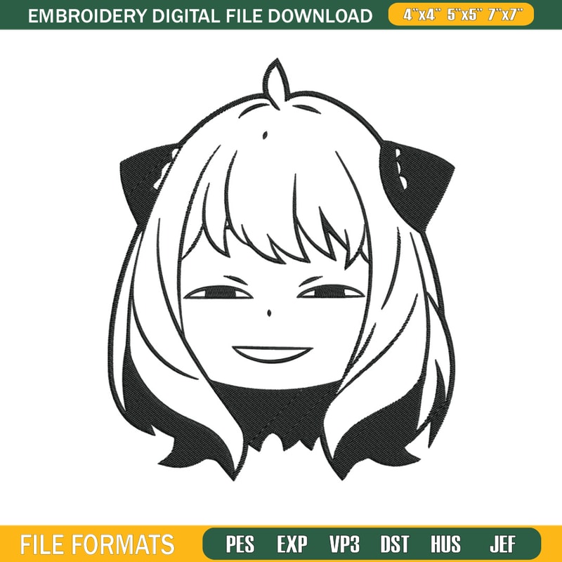 Anya meme Embroidery Design, Spy x family Embroidery, Embroidery File, Anime Embroidery, Anime shirt, Digital download.jpg