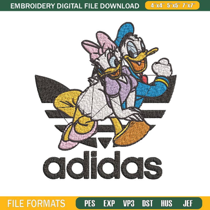 Daisy x duck adidas Embroidery Design, Adidas Embroidery, Brand Embroidery, Embroidery File,Logo shirt,Digital download.jpg