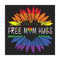 free mom hugs gay pride daisy rainbow flower hippie svg, lgbt svg, free mom hugs, lgbt hugs svg, lgbt support, hippie lg