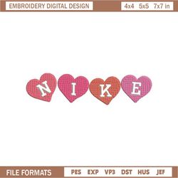 Heart x nike logo Embroidery Design, Nike Embroidery, Brand Embroidery, Embroidery File, Logo svg,
