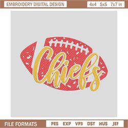 Kansas City Chiefs Ball embroidery design, Kansas City Chiefs embroidery, NFL embroidery, logo sport embroidery,