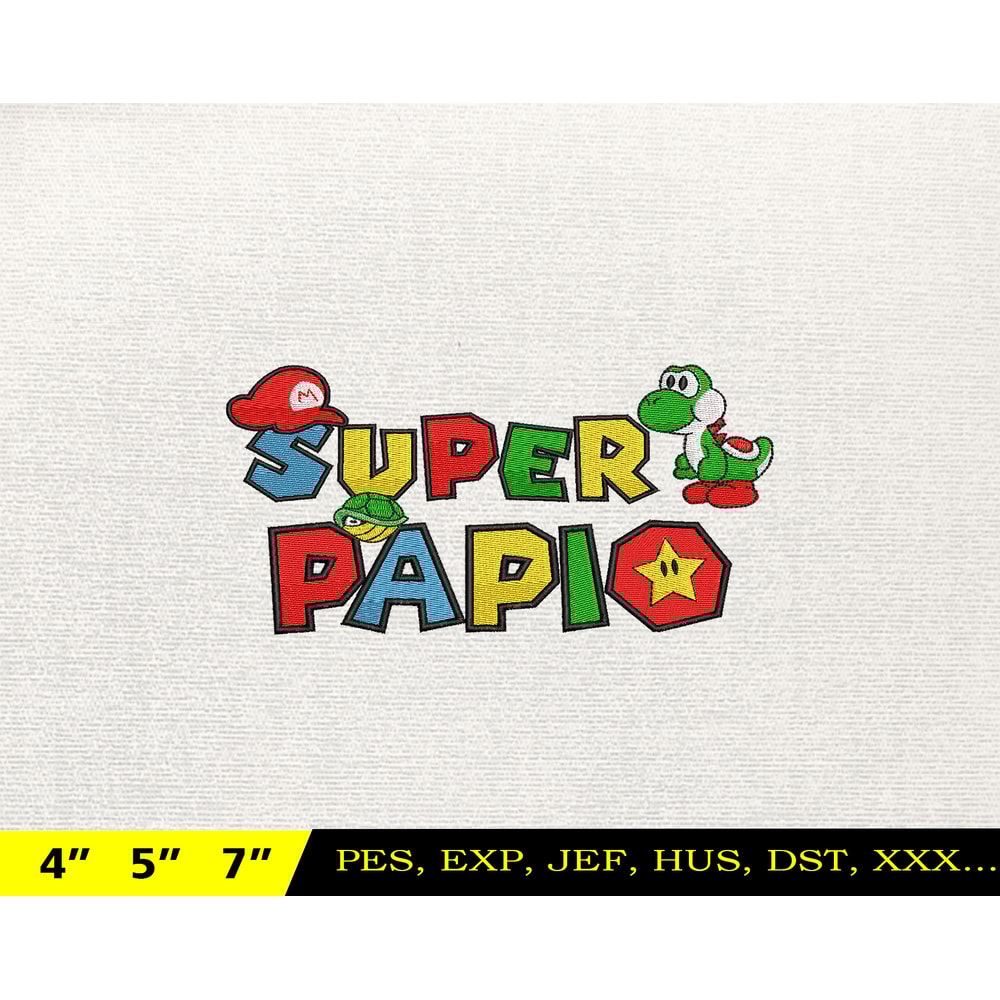 SuperDaddio Mario Embroidery Design, Father's Day Embroidery Design, Happy Father Day Embroidery File, Instant Download.jpg