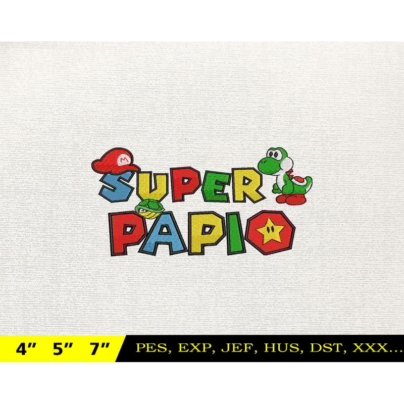 SuperDaddio Mario Embroidery Design, Father's Day Embroidery Design, Happy Father Day Embroidery File, Instant Download.jpg