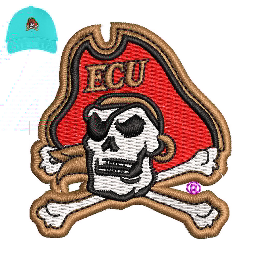 Ecu Skull Embroidery Logo For Cap..jpg