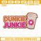 Dunkie Junkie Embroidery Designs, Coffee Cup And Doughnut Donut Embroidery Design File.jpg