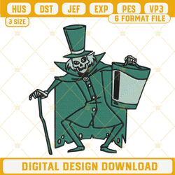 hatbox ghost embroidery designs, disney the haunted mansion embroidery files