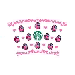 pink among us full wrap for starbucks, trending svg, starbucks wrap svg, starbuck cold cup svg, full wrap among us, star