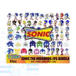100 sonic the hedgehog bundle svg, sonic svg, sonic characters svg