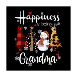 happiness is being a grandma svg, family svg, snowman svg, pinetree svg, plaid pinetree svg, santa hat svg, snow svg, gr