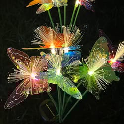outdoor decoration lawn light, solar led fiber optic butterfly light, garden atmosphere decoration