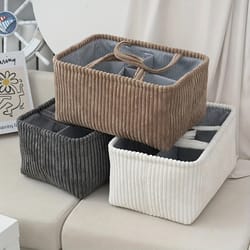 multi-compartment organizer for baby clothes, toys & home decor, large bohemian storage basket