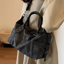 female crossbody bag, retro pu leather shoulder tote bags, korean fashion armpit bag for women