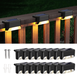 led outdoor solar deck lamp for steps, patios, fences, yards, and paths