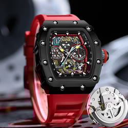 richard luminous calendar, barrel hollow mechanical watch, luxury waterproof watches for men