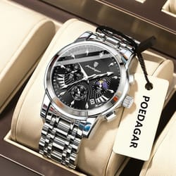 men's quartz watches, stainless steel chronograph, original military waterproof luminous date watch