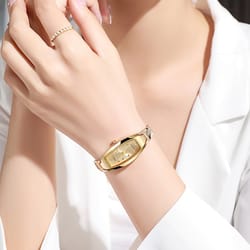 quartz watch for women, luxury stainless steel strap, diamond bracelets watch