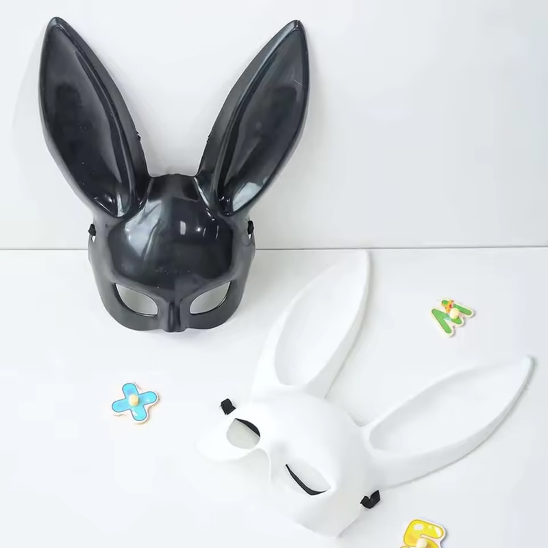 Cosplay Cartoon Bunny Mask Half-face Mask for Halloween Party and Birthday Decoration Supplies