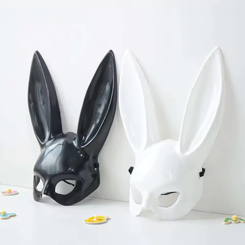 Cosplay Cartoon Bunny Mask Half-face Mask for Halloween Party and Birthday Decoration Supplies