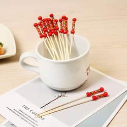 disposable bamboo dessert fork, party banquet celebration festival fruit fork, cocktail fork for pastry decoration