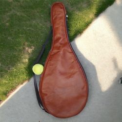 Tennis Racket Leather Case, Racquet Leather Bag, Leather Tennis Cover, Brown Leather Racket Kit