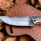 Cowboy Hunting Knife With Stag Antler Handle Western Style Bushcraft Knife With Leather Sheath Ru 1