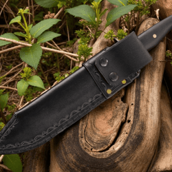 tercio raider 15 inch full tang bowie knife. leather sheath, micarta grips | hunter gift | outdoor knife