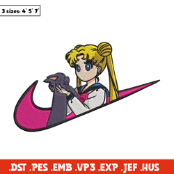 sailor moon embroidery design, sailor moon embroidery, embroidery file, nike embroidery, anime shirt, digital download.