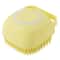 Pet Dog Cat Massage Brush Shampoo Dispenser Yellow