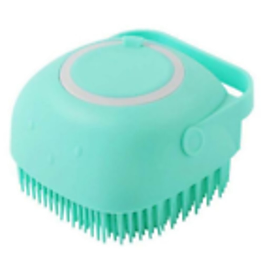 Pet Dog Cat Massage Brush Shampoo Dispenser Blue