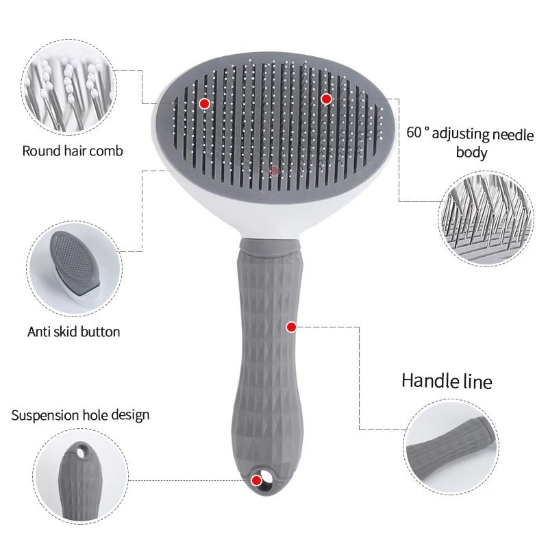 SelfCleaning Pet Hair Remover Brush Grooming Tool for Dogs Cats Pet Dog Brush Cat Comb