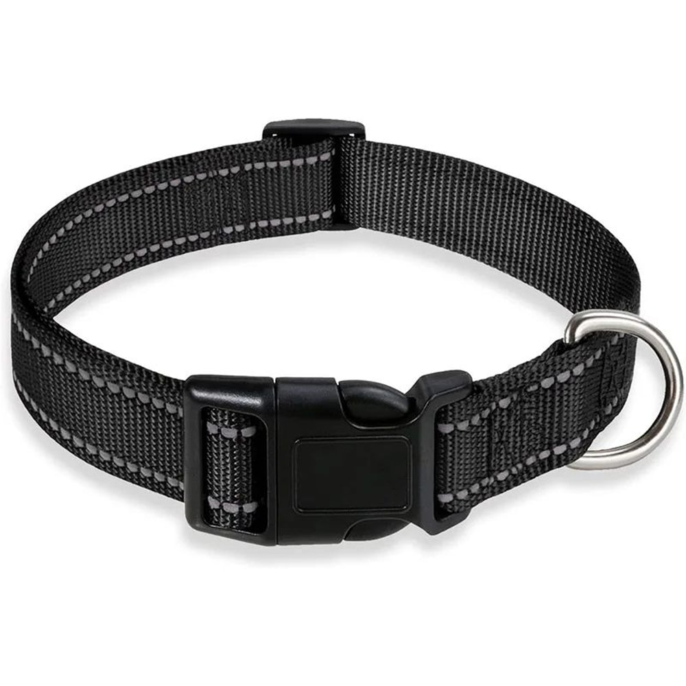 Reflective Dog Collar Strap Adjustable Safety Nylon Pet Collar With Traction Rope Suitable For Smal 1