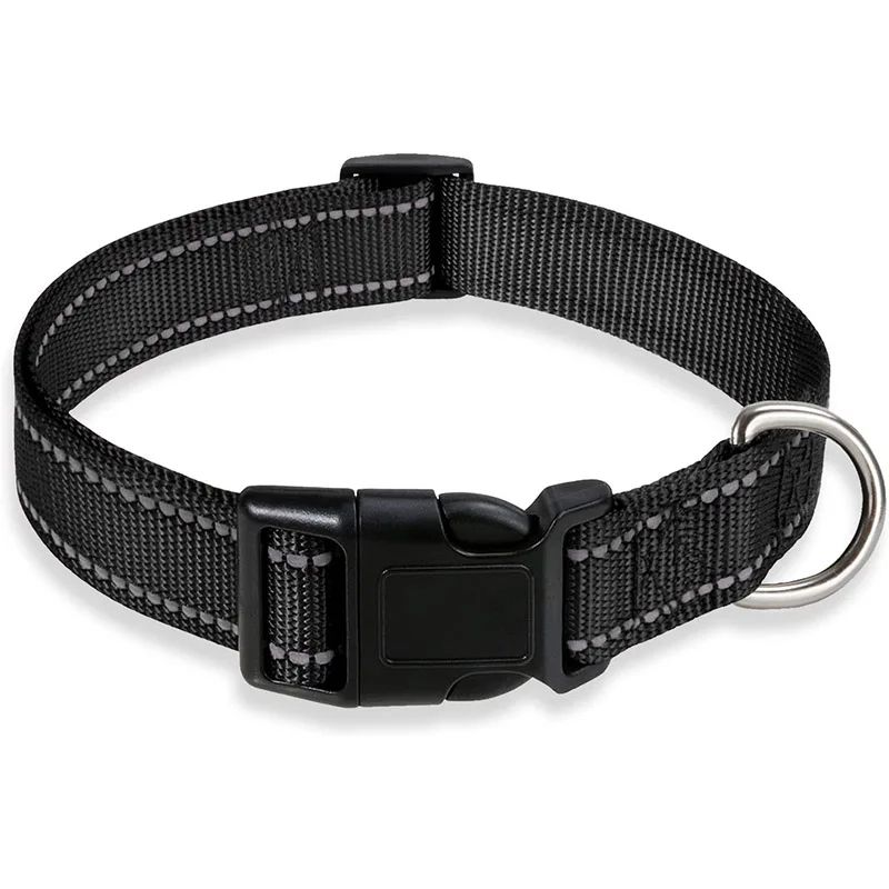 Reflective Dog Collar Strap Adjustable Safety Nylon Pet Collar With Traction Rope Suitable For Smal 1