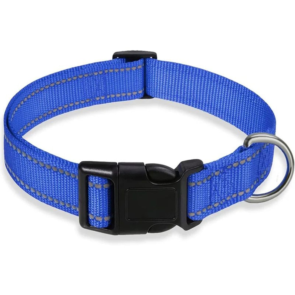 Reflective Dog Collar Strap Adjustable Safety Nylon Pet Collar With Traction Rope Suitable For Smal 2